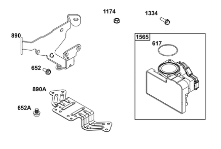 Throttle Body Group Diagram and Parts List for 61A277-0107-J1  Briggs and Stratton Engine